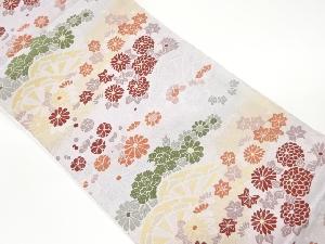 源氏車に花々模様織出し袋帯